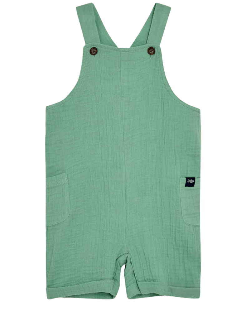 Jojo Maman Bebe Kids' 1-Piece Cheesecloth Dungarees in Green