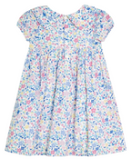 Jojo Maman Baby Ditsy Floral Smocked Woven Dress in Pink Cherry