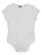 Jojo Maman Baby Cheesecloth Bodysuit in White