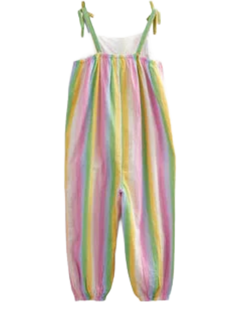 Mini Boden Girl's Strappy Woven Jumpsuit in Multicolour