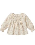 Bonton Baby Smokee Creme Daisy Top in Beige
