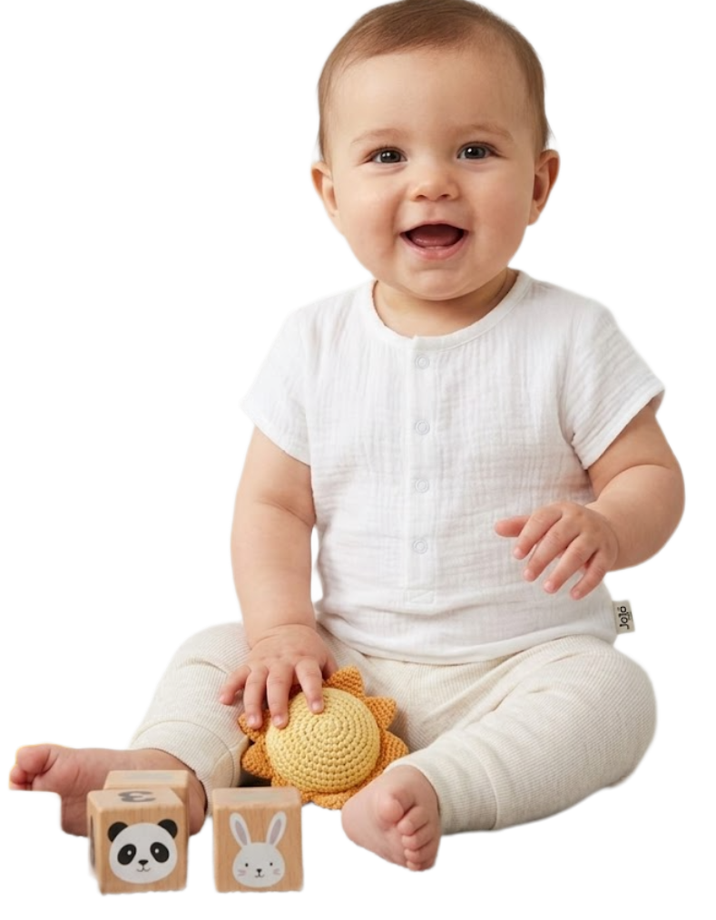 Jojo Maman Baby Cheesecloth Bodysuit in White