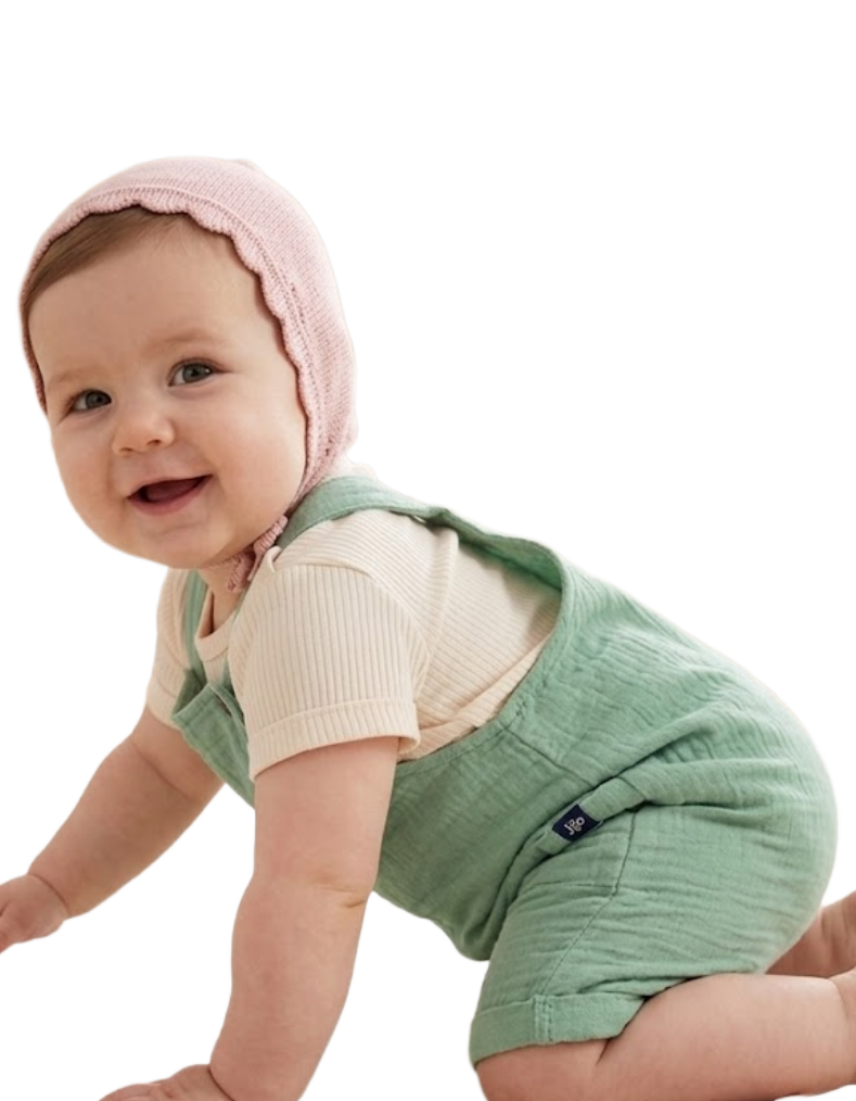 Jojo Maman Bebe Kids' 1-Piece Cheesecloth Dungarees in Green