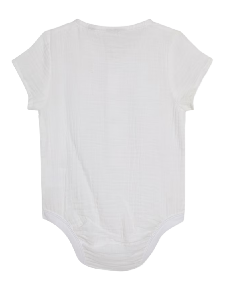 Jojo Maman Baby Cheesecloth Bodysuit in White