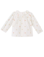 Bonpoint Girl's Floral Embroidered Cotton Blouse in White