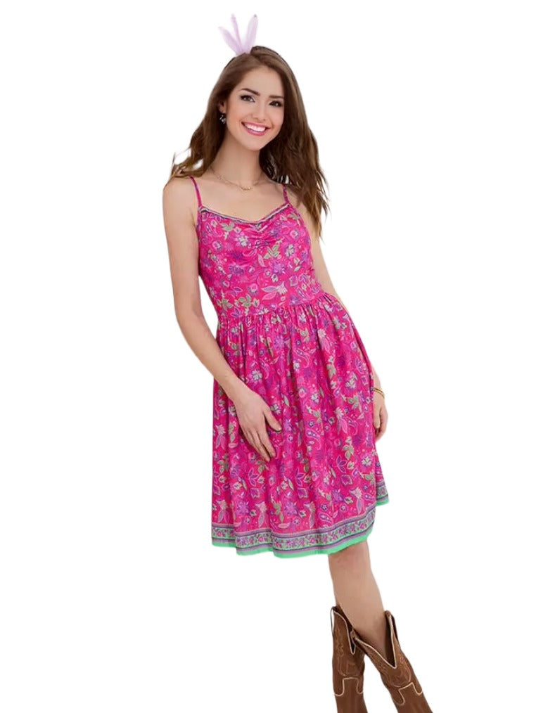 Women's Pippa Printed Woven Sundress in Pink
