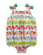 Baby Boden Girls Printed Bubble Romper in Multi Fruit Stripe