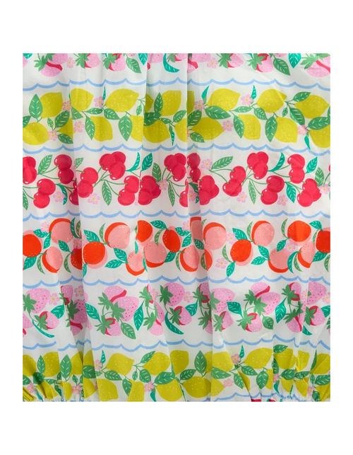 Baby Boden Girls Printed Bubble Romper in Multi Fruit Stripe