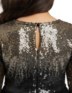 Girl's Festive Sequin Tulle Dress in Black (Imperfect)