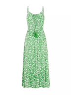 Clara Ditsy Printed Sundress In Green