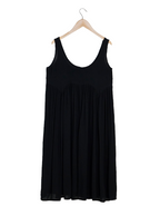 Women's Black Crinkle Midi Sundress