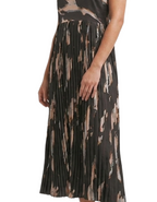 Women's Pleated Satin Cami Dress In Black