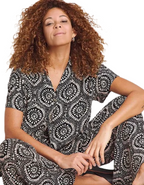 Women's Short Sleeve Resort Shirt In Black