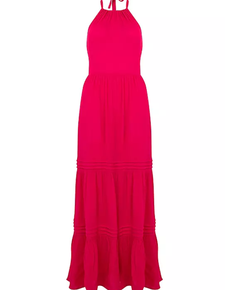 Women's Halter Neck Midaxi Dress In Pink