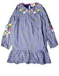 Mini Boden Kids Long Sleeve Dress In Navy