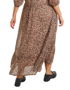 Women's Leopard Print Georgette Maxi Dress (IMPERFECT)