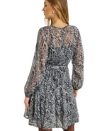 Women's Grey Leopard Skater Dress